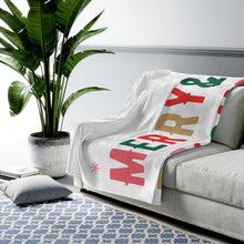 Load image into Gallery viewer, Christmas Holiday Merry & Bright Plush Blanket Throw
