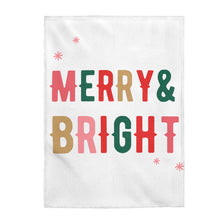 Load image into Gallery viewer, Christmas Holiday Merry & Bright Plush Blanket Throw