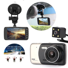 Load image into Gallery viewer, 4" Dual Lens 1080P FHD 1.0MP Dash Camera Car DVR