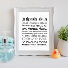 Load image into Gallery viewer, French Toilet Rules Canvas Art Print Poster