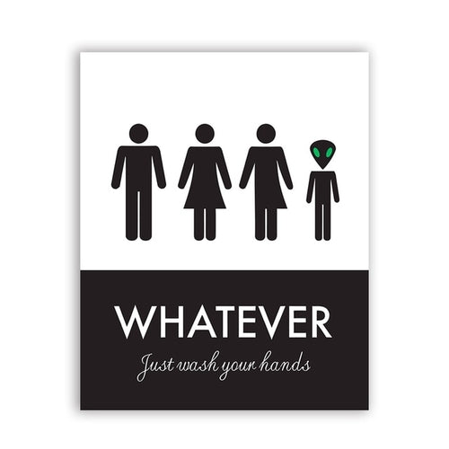 Funny Unisex Toilet Sign Print Wall Art Poster ,