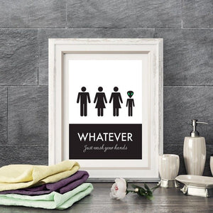 Funny Unisex Toilet Sign Print Wall Art Poster ,