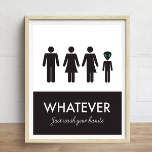 Funny Unisex Toilet Sign Print Wall Art Poster ,