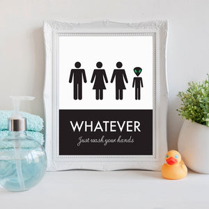 Funny Unisex Toilet Sign Print Wall Art Poster ,