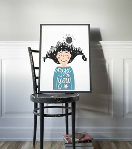 Girl Magic Painting Poster Art Print Canvas Print