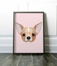 Load image into Gallery viewer, Chihuahua Geometric Art Print Canvas Animal
