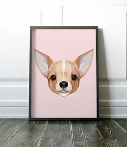 Chihuahua Geometric Art Print Canvas Animal