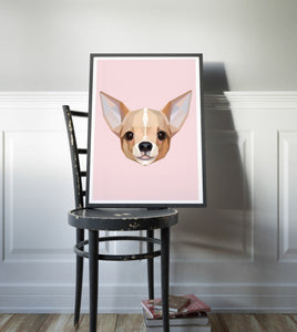 Chihuahua Geometric Art Print Canvas Animal