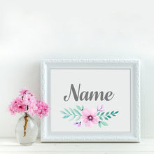 Load image into Gallery viewer, Custom Girl&#39;s Name With Flower Canvas Art Painting
