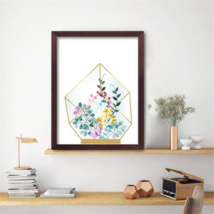 Geometric Glass Terrarium Canvas Art Print