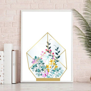 Geometric Glass Terrarium Canvas Art Print