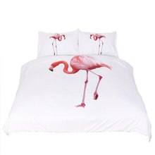 Load image into Gallery viewer, Pink Flamingo White Duvet Cover Set Animal Printed
