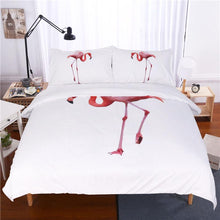 Load image into Gallery viewer, Pink Flamingo White Duvet Cover Set Animal Printed
